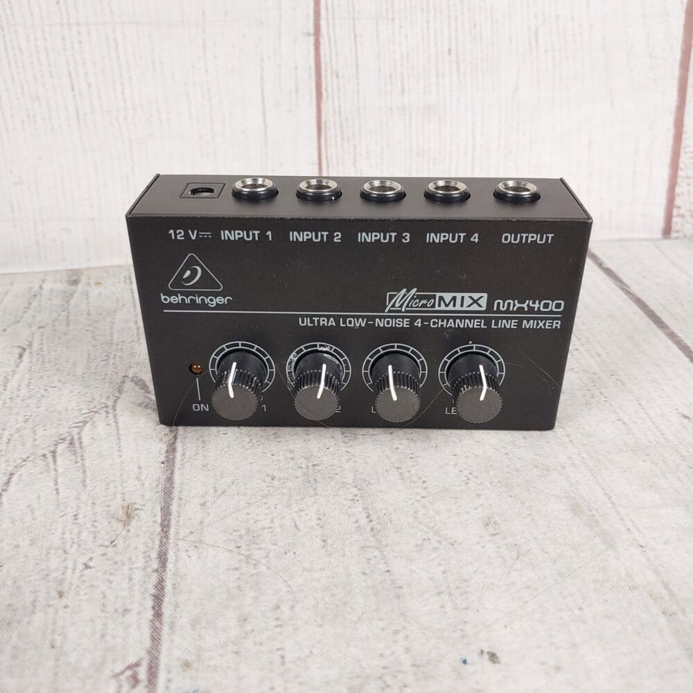 Behringer MicroMIX MX400 4-Channel Line Mixer Ultra Low Noise Mini Audio TESTED